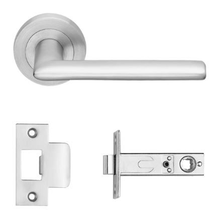 DESIGNER DOORWARE CATALINA LEVER SET ON R10 ROSE INC. LATCH BOLT