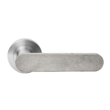 Designer Doorware Concrete Club Lever Set On R10 Round Rose with Latch