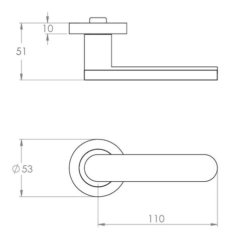 Designer Doorware Concrete Club Lever Set On R10 Round Rose with Latch