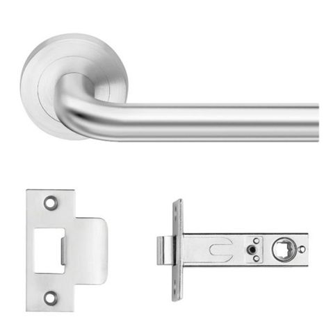 DESIGNER DOORWARE FLINDERS LEVER SET ON R10 ROSE INC. LATCH BOLT