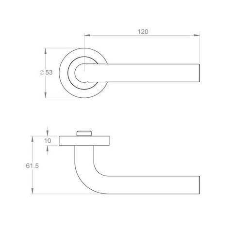 DESIGNER DOORWARE FLINDERS LEVER SET ON R10 ROSE INC. LATCH BOLT