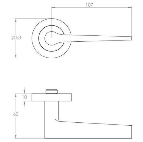 DESIGNER DOORWARE GABRIELLA LEVER SET ON R10 ROSE INC. LATCH BOLT