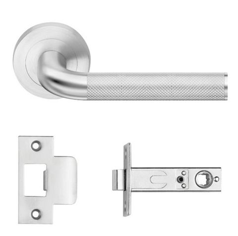 DESIGNER DOORWARE KAMEN FLINDERS LEVER SET ON R10 ROSE INC. LATCH BOLT