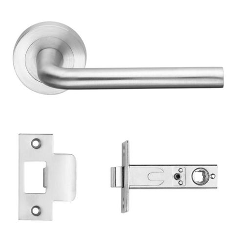 DESIGNER DOORWARE LODDEN LEVER SET ON R10 ROSE INC. LATCH BOLT