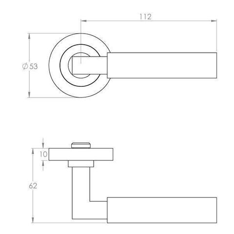 Designer Doorware Timber Lanex Lever Set On R10 Rose Inc. Latch Bolt