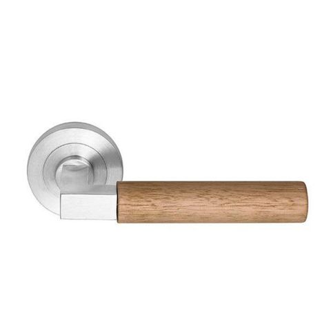 DESIGNER DOORWARE TIMBER LANEX LEVER SET ON R10 ROSE INC. LATCH BOLT