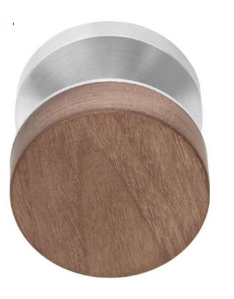 Designer Doorware Timber Niki Knob Set On R10 Round Rose with Latch