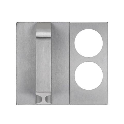 LOCKWOOD 220D DETENTION PLATE W/DUAL CYL HOLE + PULL RH SSS