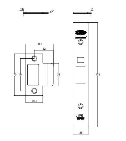 LOCKWOOD 3774 MORTICE LOCK FINISH KIT