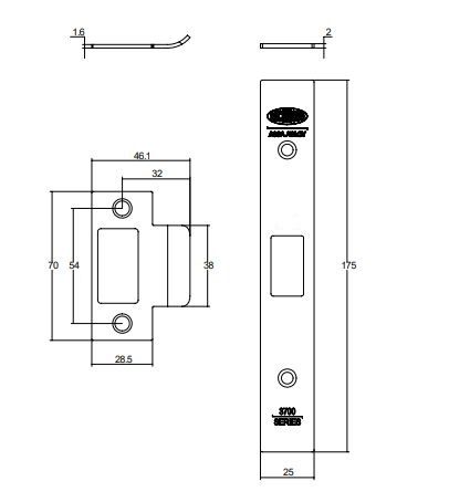 Lockwood 3774 Mortice Passage Latch Finish Kit