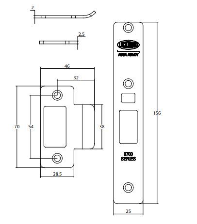 LOCKWOOD 3782 MORTICE LOCK FINISH KIT