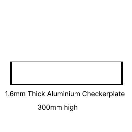 300 MM HIGH 1.6MM THICK ALUMINIUM CHECKERPLATE