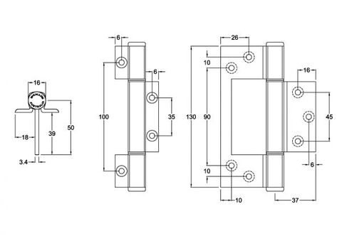 MCCALLUM A104 FAST FIX INTERFOLD HINGE