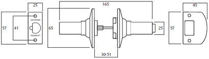 LOCKWOOD SYMMETRY ELEMENT 7550 ENTRANCE KEY IN LEVER SET