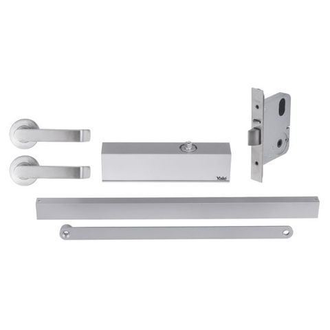 YALE KIT W/MORT LOCK, S/RAIL CLOSER, S1 LEVER SET & ESCUT