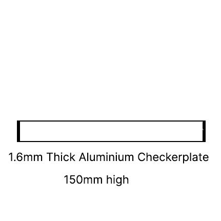 150 MM HIGH 1.6MM THICK ALUMINIUM CHECKERPLATE