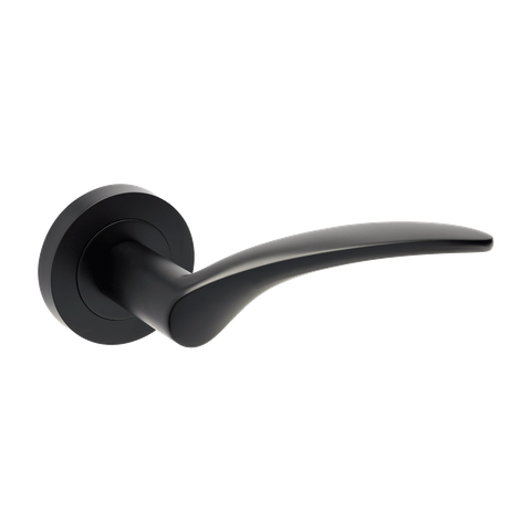 ZANDA 7015 APOLLO ROUND ROSE LEVER SET BLK