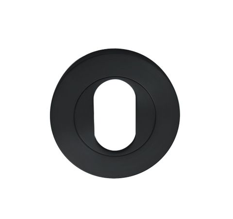 ZANDA 7020.O ROUND OVAL ESCUTCHEON PAIR BLK