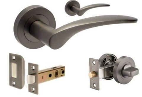 Zanda 7034.GN 7034 Apollo Round Lever Set W/Latch + Privacy Kit GN