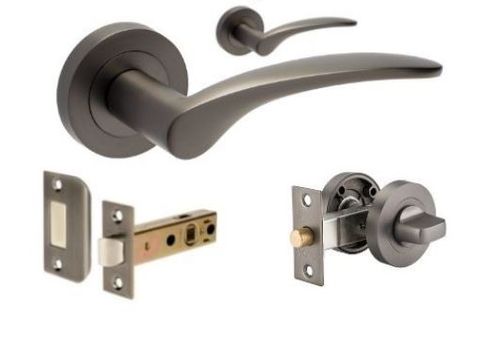 ZANDA 7034 APOLLO ROUND LEVER SET W/LATCH + PRIVACY KIT GN