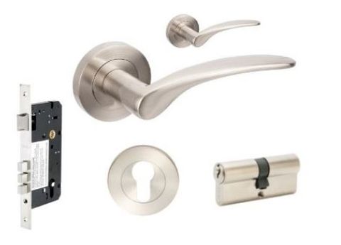 ZANDA 7080.1 APOLLO ROUND ENTRANCE SET W/LOCK + FURN BN