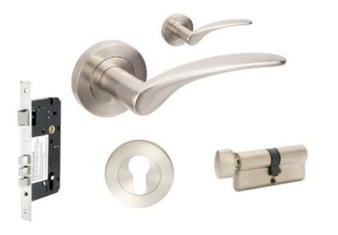 ZANDA 7080.2 APOLLO ROUND ENTRANCE SET W/LOCK + FURN BN