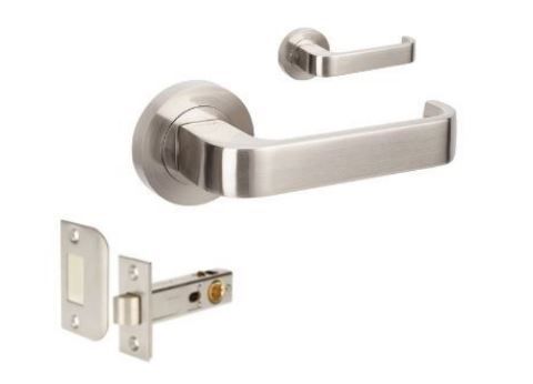 ZANDA 7090 STREAMLINE ROUND ROSE LEVER PRIVACY W/LATCH BN