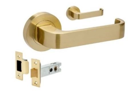 ZANDA 7090 STREAMLINE ROUND ROSE LEVER PRIVACY W/LATCH SB