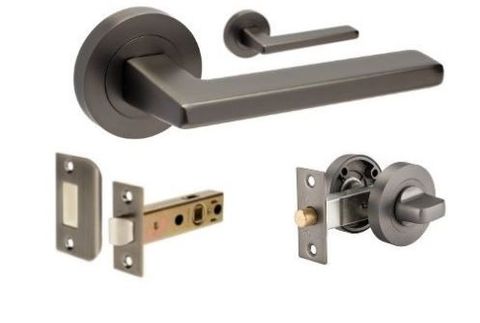 ZANDA 7108 VECTOR ROUND LEVER SET W/LATCH + PRIVACY KIT GN