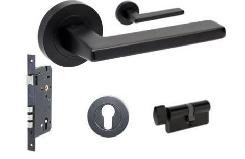 ZANDA 7110.4 VECTOR ROUND ENTRANCE SET W/LOCK + FURN BLK