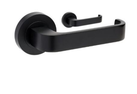 ZANDA 7313 STREAMLINE ROUND ROSE LEVER SET BLK