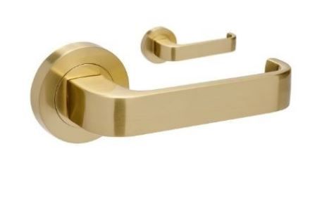 ZANDA 7313 STREAMLINE ROUND ROSE LEVER SET SB