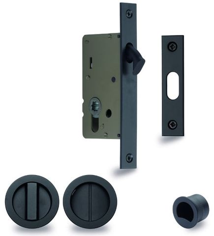 Zanda 8106.BLK 8106 Privacy Flush Pull Set BLK