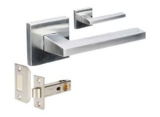 ZANDA 8128 MATRIX SQUARE ROSE PASSAGE SET W/LATCH SC