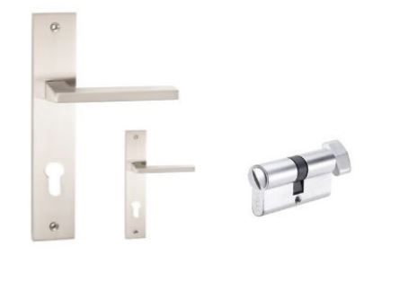 ZANDA 8131.PR MATRIX LEVER LONGPLATE PRIVACY SET W/LOCK BN