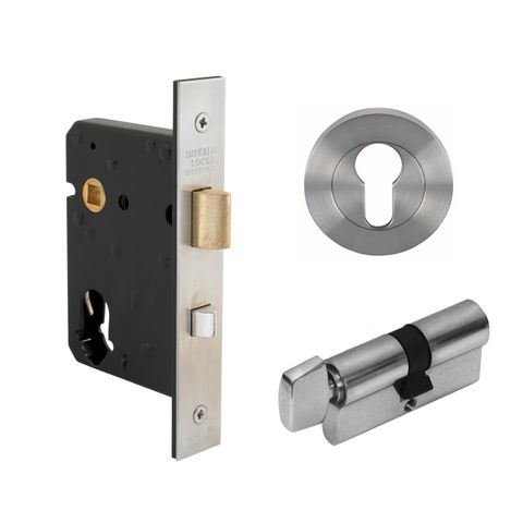 ZANDA 1216.L NIGHTLATCH KIT W/LOCK + ESCUTCHEON LH BN