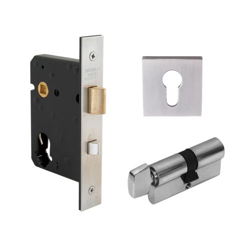 ZANDA 1217 NIGHTLATCH KIT W/LOCK + ESCUTCHEON BN