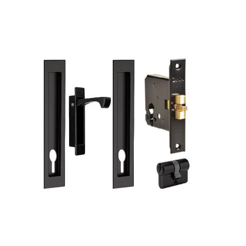 ZANDA 1269 VERVE SLIDING DOOR LOCK KIT 200X37MM BLK