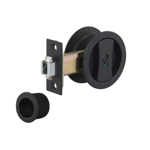 Zanda 5327.BLK Round Cavity Sliding Privacy Set BLK