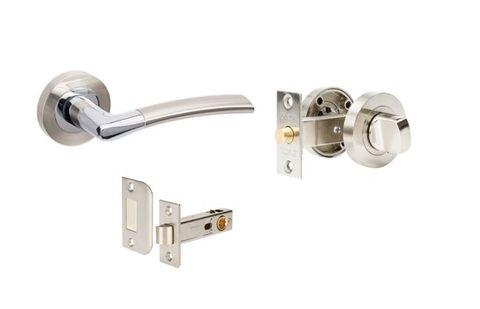 ZANDA 10016 LUXE ROUND LEVER SET W/LATCH + PRIVACY KIT BNCP