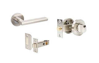 ZANDA 10026 EPIC ROUND LEVER SET W/LATCH + PRIVACY KIT BNCP