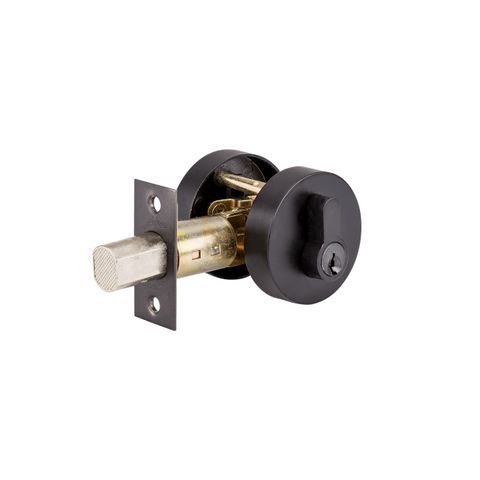 ZANDA 9060 JURA ROUND DEADBOLT WITH CYLINDER AND TURN BLK