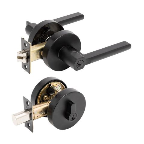 ZANDA 9135 ALDO KEY IN LEVER COMBO SET W/DEADBOLT BLK