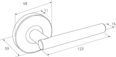 ZANDA 9140 BAXTER ROUND ROSE PASSAGE LEVER SET