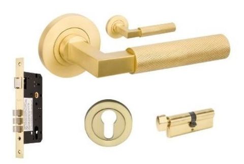 ZANDA 9345.E2 ZURICH ROSE ENTRANCE SET W/LOCK + FURN SB