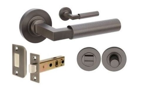 ZANDA 9347 ZURICH ROUND LEVER SET W/LATCH + PRIVACY KIT GN