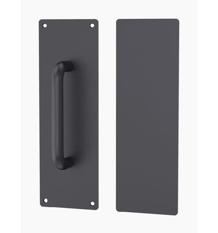 ZANDA 10430 PUSH/PULL PLATE BACK TO BACK SET 300X100MM BLK