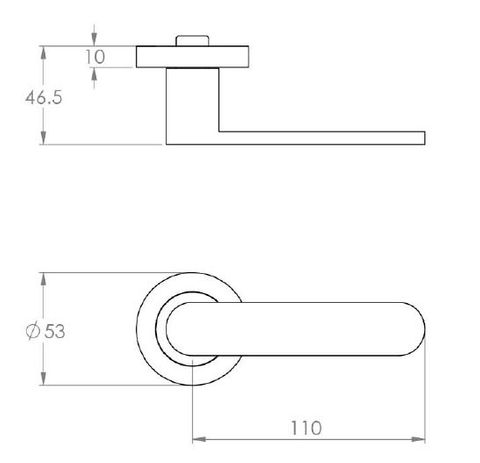Designer Doorware Club Lever Set On R10 Round Rose with Latch
