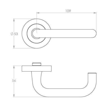 Designer Doorware Daniela Lever Set On R10 Round Rose with Latch