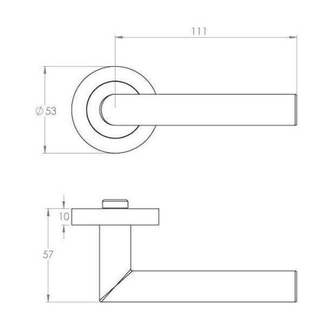 Designer Doorware Kali Lever Set On R10 Round Rose with Latch